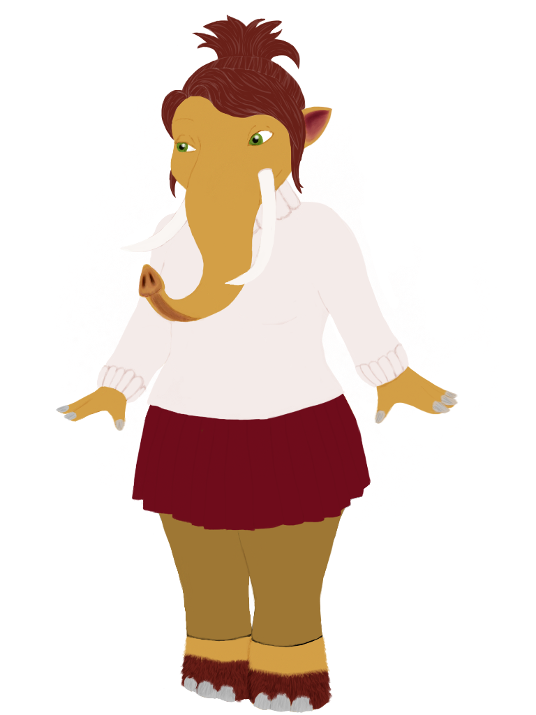 alternate_universe clothes_on clothing ice_age mammal mammoth peaches