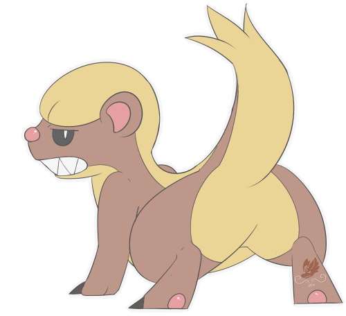 2016 alpha_channel ambiguous_gender anidra annoyed butt claws digital_media_(artwork) feral fur looking_at_viewer mammal mustelid nintendo pok&eacute;mon raised_tail sharp_teeth simple_background solo teeth transparent_background video_games yungoos