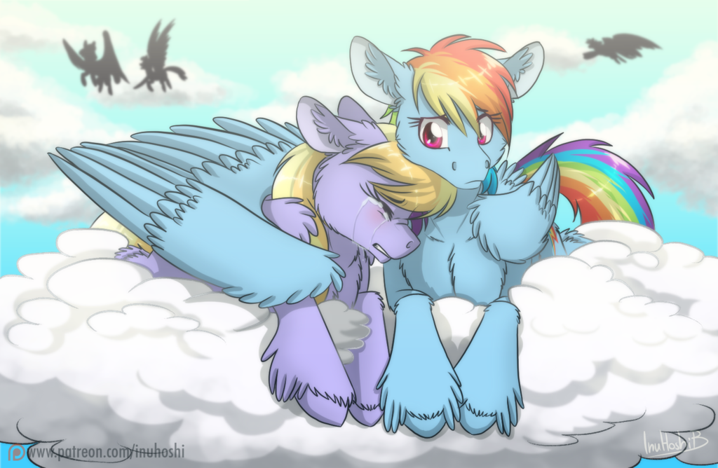 2016 cloud_kicker_(mlp) crying duo_focus equine female feral friendship_is_magic group inuhoshi-to-darkpen mammal my_little_pony pegasus rainbow_dash_(mlp) sad tears wings