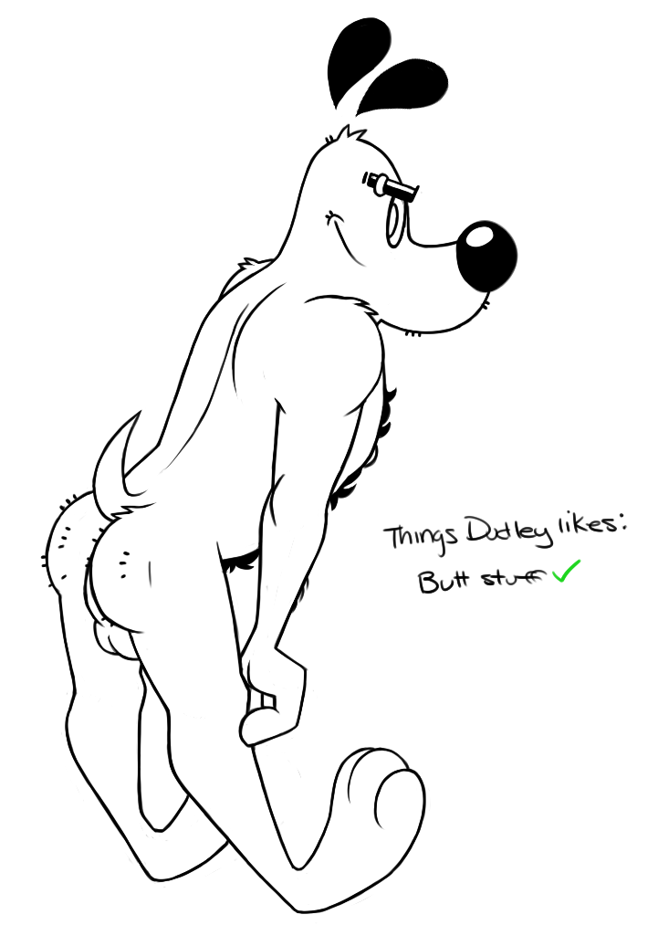 backsack balls body_hair butt canine check_mark chest_hair concupisco dog dudley_puppy leaning leaning_back line_art looking_at_viewer male mammal monochrome nickelodeon nude presenting presenting_hindquarters raised_tail solo standing t.u.f.f._puppy