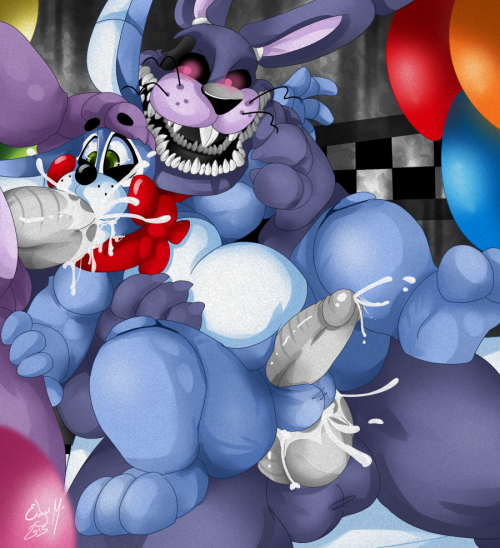 bonnie_(fnaf) cum five_nights_at_freddy's five_nights_at_freddy's_2 five_nights_at_freddy's_4 five_nights_at_freddys_3 fronnie genitals male male/male nightmare_bonnie_(fnaf) penis toy_bonnie_(fnaf) video_games