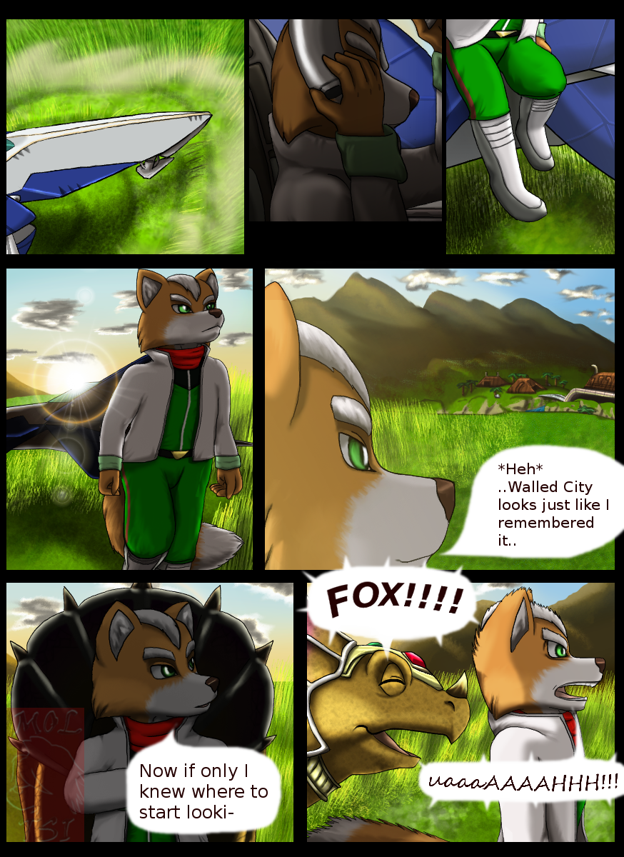 2012 anthro arwing canine comic dialogue dinosaur fox fox_mccloud mammal moltsi nintendo prince_tricky star_fox tagme triceratops video_games