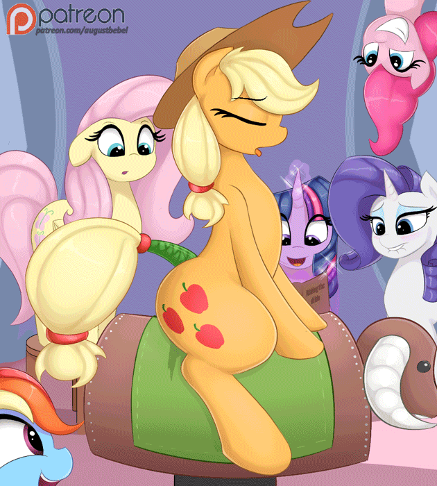 2016 abdominal_bulge animated applejack_(mlp) augustbebel biting_lip cutie_mark earth_pony equine eyes_closed feathered_wings feathers female feral fluttershy_(mlp) friendship_is_magic glowing group hair hooves horse inside magic mammal mechanical_bull multicolored_hair my_little_pony open_mouth patreon pink_hair pinkie_pie_(mlp) pony purple_hair pussy_juice rainbow_dash_(mlp) rarity_(mlp) twilight_sparkle_(mlp) wings