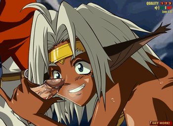 aisha_clanclan animated animated_gif blue_eyes cum cum_in_mouth cum_in_pussy dark_skin facial oral outlaw_star pussy sex uncensored white_hair zone