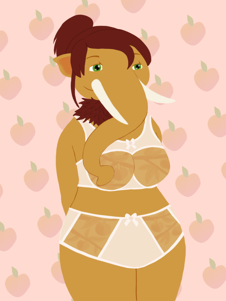 clothing ice_age mammal mammoth peaches peaches_(ice_age) smile sugercat underwear