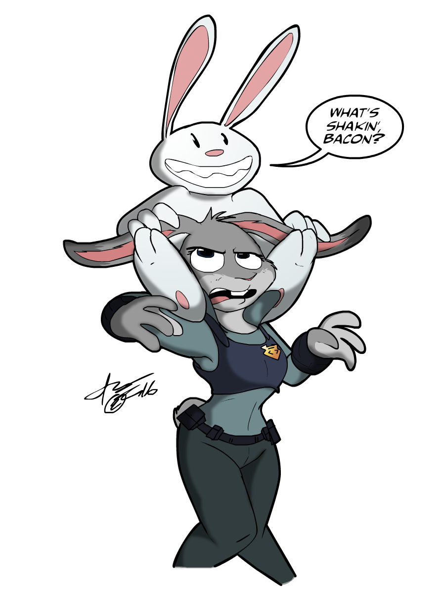 crazyassbeethoven crossover disney female judy_hopps lagomorph male mammal max rabbit sam_&amp;_max zootopia