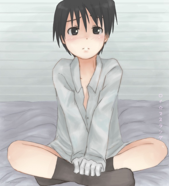 black_eyes black_hair blush gloves kid roy_mustang