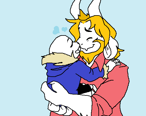 asgore_dreemurr kissing male male/male sans_(undertale) spes-et-somnia undertale video_games