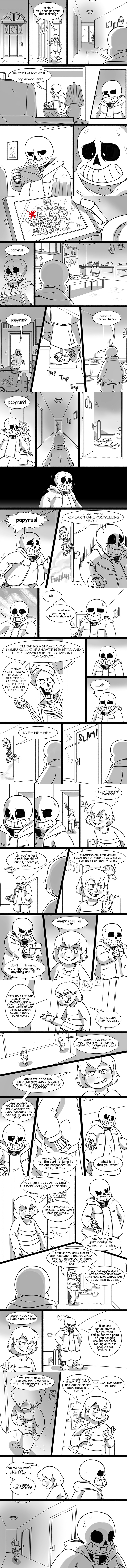 2016 alphys ambiguous_gender animated_skeleton asgore_dreemurr blush bone boss_monster building caprine chara_(undertale) clothing comic door female fish goat hi_res house human humanoid kitchen lamp lizard lynxgriffin male mammal marine nervous papyrus_(undertale) photo picture_frame protagonist_(undertale) reptile sans_(undertale) scalie skeleton smile sofa speech_bubble sweat text toriel towel undead undertale undyne video_games wet