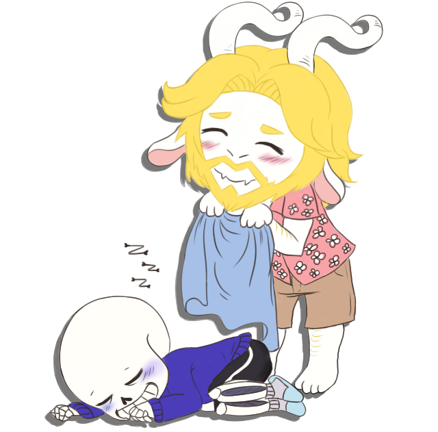 anthro asgore_dreemurr bedding blanket cute duo male princedere sans_(undertale) undertale video_games