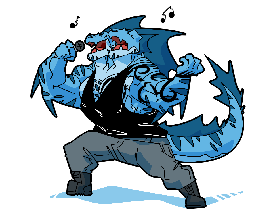 2016 2_heads 5_fingers biceps big_biceps black_clothing blue_markings blue_scales boots brothers clothed clothing colored cute dex_&amp;_sin dragon duo fin footwear gaping_mouth grey_clothing happy happyending holding_microphone holding_object huge_muscles hydra karaoke long_tail male manly marine markings microphone multi_head muscular muscular_male music musical_note pants pecs pink_tongue scales scalie serratus shadow shirt sibling simple_background singing smile standing symbol tattoo tongue toony triceps white_background