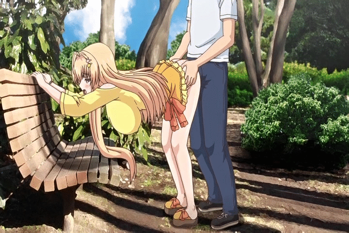 1boy 1girl anal animated animated_gif ass ass_grab baka_na_imouto_o_rikou_ni_suru_no_wa_ore_no_xx_dake_na_ken_ni_tsuite bent_over bikini blonde_hair blush bouncing_breasts breasts brother_and_sister bush censored clothed_sex from_behind from_side full_body hetero incest large_breasts long_hair mitsui_hana moaning mosaic_censoring nature open_mouth park penis profile public purple_eyes sex skirt sky tree vaginal