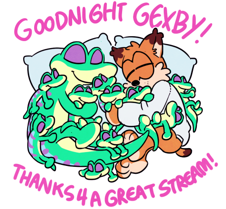 ambiguous_gender bubsy bubsy_(series) child cuteosphere english_text eyes_closed feline gecko gex gex_(series) group hug lizard low_res lynx male mammal pillow reptile scalie sleeping text video_games young