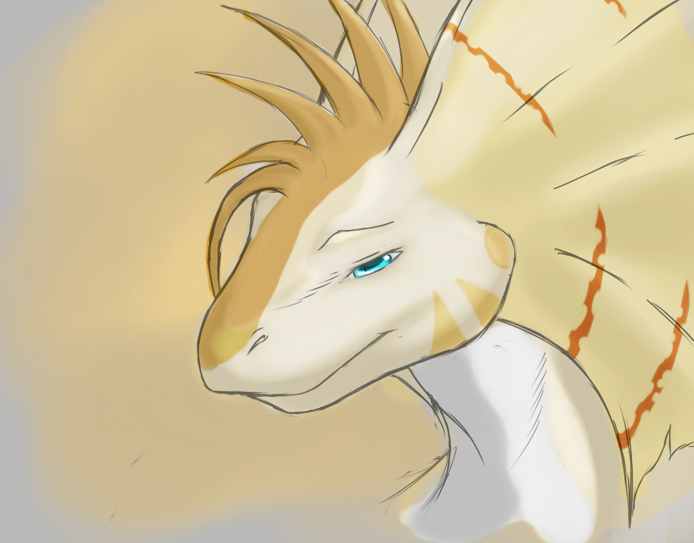 anthro frill-necked_lizard hair male simple_background solo taoryu