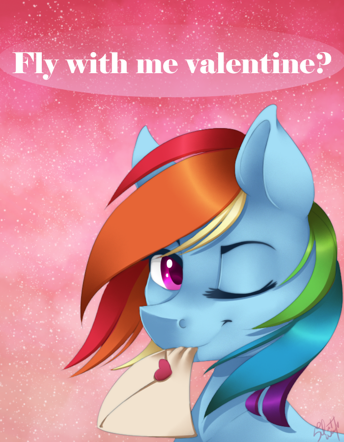&lt;3 2016 dialogue english_text equine female friendship_is_magic horse letter mammal my_little_pony one_eye_closed pony rainbow_dash_(mlp) silentwulv solo text wink