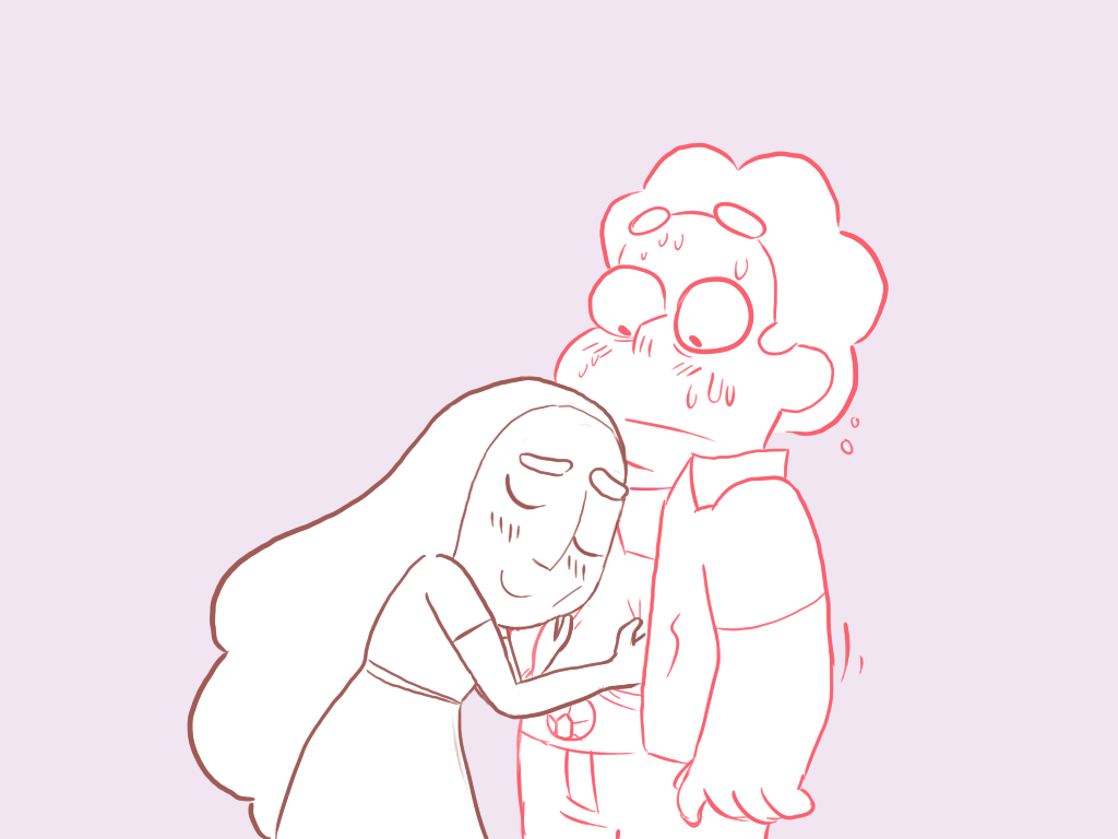 cartoon_network clothing connie_(steven_universe) eyes_closed female human male mammal not_furry simple_background steven_quartz_universe steven_universe sweat unknown_artist young