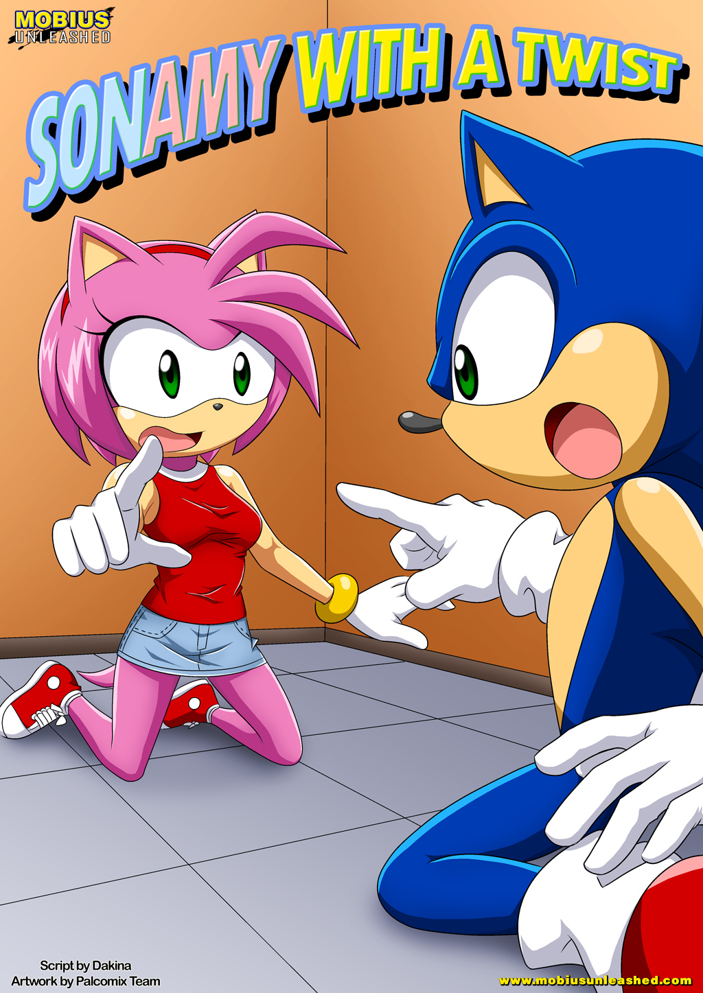 2012 :o amy_rose bbmbbf big_breasts breasts clothing comic cover cover_page female footwear gloves hairband hedgehog male mammal mobius_unleashed o_o palcomix palcomix_vip shirt shoes skirt sonic_(series) sonic_the_hedgehog text