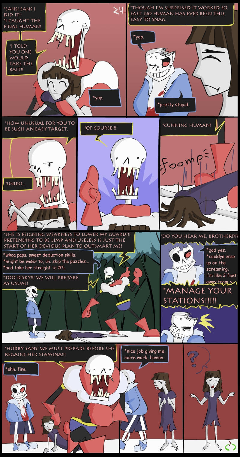 aliza_(horrortale) alternate_universe animated_skeleton barefoot bone boss_monster_(undertale) brother_(lore) brothers_(lore) brown_hair clothing comic dialogue english_text feet female hair hi_res horrortale human humanoid male mammal not_furry open_mouth papyrus_(horrortale) papyrus_(undertale) sans_(horrortale) sans_(undertale) sibling_(lore) skeleton sour-apple-studios speech_bubble teeth text undead undertale undertale_(series) white_body