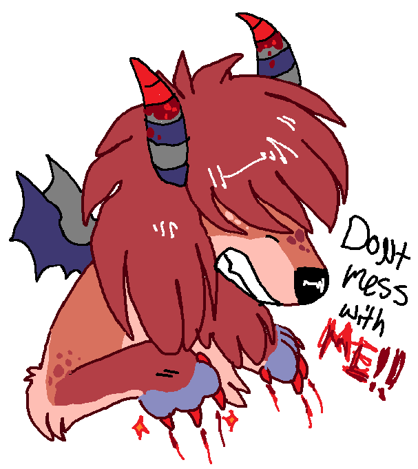 2000s_theme 2023 aliasing anthro bird_dog black_nose black_text blood blood_on_horn blue_horn blue_markings blue_wings bodily_fluids brown_body brown_fur brown_hair bust_portrait canid canine canis claws clenched_teeth digital_drawing_(artwork) digital_media_(artwork) domestic_dog flat_colors floppy_ears fur glistening glistening_hair grey_horn hair hair_over_eyes handwritten_text horn hunting_dog lop_ears male male_anthro mammal markings membrane_(anatomy) membranous_wings multicolored_horn nonbinary_(lore) portrait red_claws red_text semi-anthro simple_background small_wings snout solo spaniel striped_horn stripes tan_body tan_fur tansy_(tansydrawsnsfw) tansydrawsnsfw teeth text trans_(lore) trans_man_(lore) two_tone_horn white_background wings