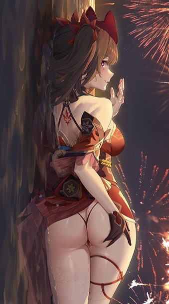 1girl ass ass_grab back_tattoo bare_shoulders black_gloves bow breasts brown_hair butterfly-shaped_pupils commentary_request dress facial_mark fireworks fox_mask gloves grabbing_own_ass hair_bow hand_up honkai:_star_rail honkai_(series) long_hair looking_at_viewer looking_back lying mask mask_on_head medium_breasts on_liquid on_side panties parted_lips partially_submerged partially_visible_vulva pink_eyes red_dress red_panties short_dress sideways single_glove sleeveless sleeveless_dress smile solo sparkle_(honkai:_star_rail) symbol-shaped_pupils tattoo thigh_strap thong twintails underwear wet yaomiaomiao