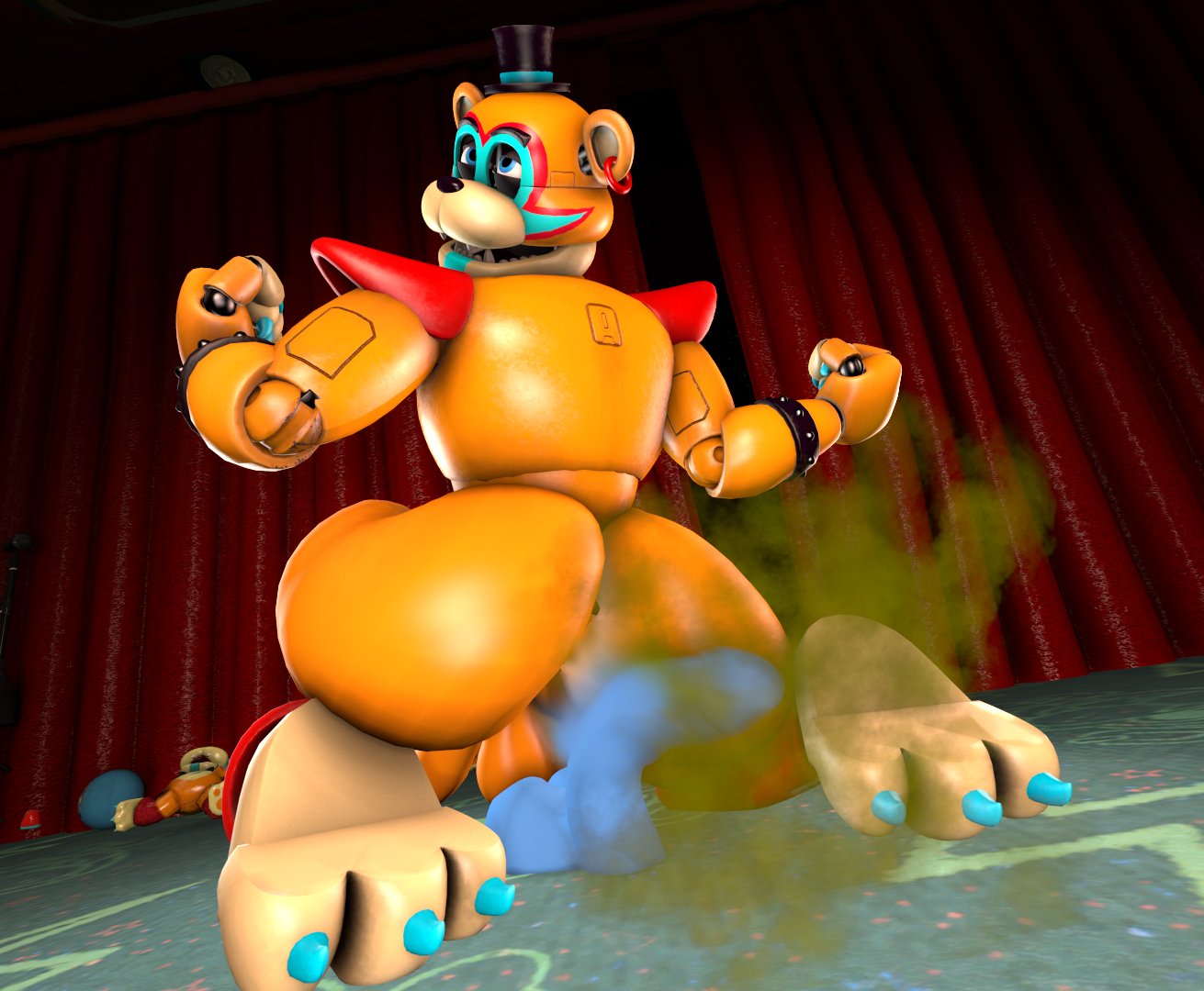 2023 backsack balls big_butt bonfiebutt bubble_butt butt dildo eye_roll fart fart_cloud fart_fetish farting_on_dildo fist five_nights_at_freddy's five_nights_at_freddy's:_security_breach genitals glamrock_freddy looking_pleasured male penis red_curtains scottgames sex_toy solo stage stage_curtains steel_wool_studios