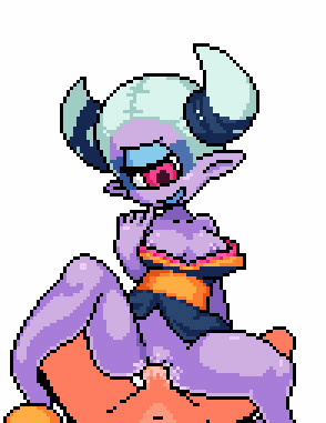 1_eye animated anthro breasts clothed clothing cyclops digital_media_(artwork) female ghost ghost_tail hair insomni interspecies male male/female pixel pixel_(artwork) pixel_animation pointy_ears purple_skin red_eyes sex simple_background spirit white_hair yo-kai_watch youkai 赤井