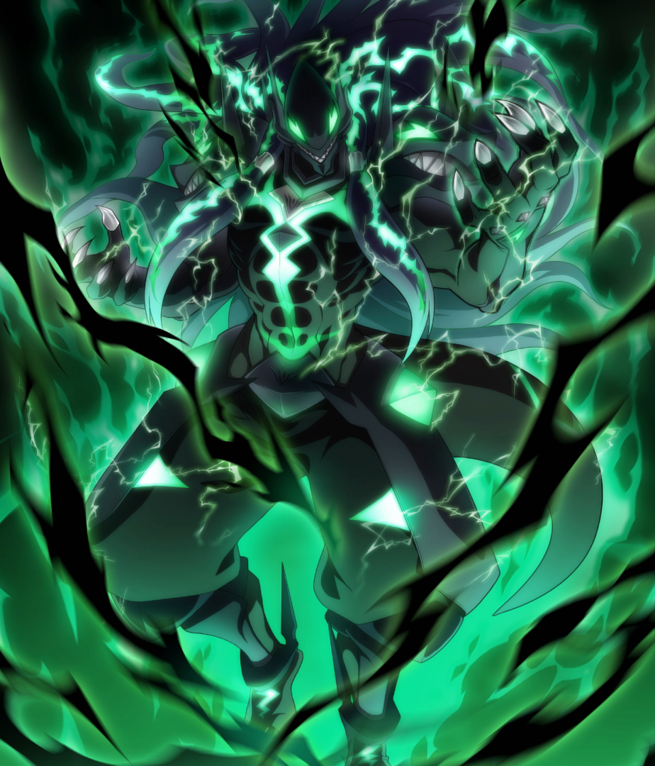 1boy abs arc_system_works armor aura blazblue blazblue:_central_fiction large_hair muscle official_art spoilers susanoo_(blazblue) teeth