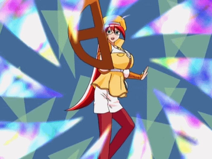 00s 1girl animated animated_gif belt breasts female from_side glasses green_eyes hat holding huge_breasts hypnosis jacket long_hair magic magical_teacher_komachi necklace nurse_witch_komugi-chan open_mouth red_hair red_legwear skirt solo spinning teacher