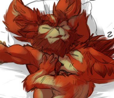 2018 4_fingers anthro anthro_on_anthro arm_tuft bed belly biceps big_ears bird's-eye_view bitter_(bristol) black_claws bristol brown_body brown_fingers brown_fur cheek_tuft chua claws close-up colored colored_sketch deltoids detailed_background digital_media_(artwork) duo ear_tuft elbow_tufts eyes_closed facial_hair facial_tuft fan_character fingers fluffy fur furniture goatee hand_behind_head hand_on_chest happy head_tuft high-angle_view humanoid_hands inner_ear_fluff low_res lying male male/male male_anthro mammal markings multicolored_body multicolored_fur muscular muscular_anthro muscular_male nude_anthro nude_male on_back on_bed open_mouth open_smile orange_arms orange_back orange_beard orange_body orange_ears orange_face orange_fur orange_hands orange_inner_ear orange_neck pecs pink_nose shaded shadow sketch smile tan_arms tan_back tan_belly tan_body tan_chest tan_face tan_fur tan_inner_ear tan_markings tuft two_tone_arms two_tone_back two_tone_body two_tone_face two_tone_fur wildstar
