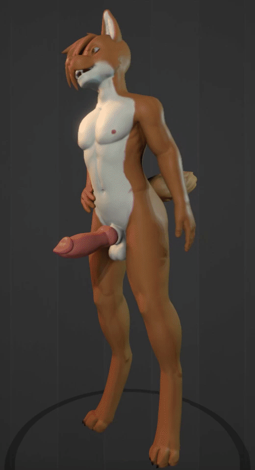 3d_(artwork) animated anthro big_penis canine digital_media_(artwork) fox knot male mammal nude penis screencap solo the_cathouse_tale wolf wolvalix