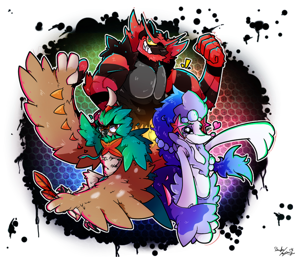 &lt;3 avian bird black_fur blue_hair boo-rad13y brown_feathers feathers feline fur green_feathers grey_fur hair mammal marine nintendo owl pinniped pok&eacute;mon red_fur sea_lion stripes tiger video_games white_skin