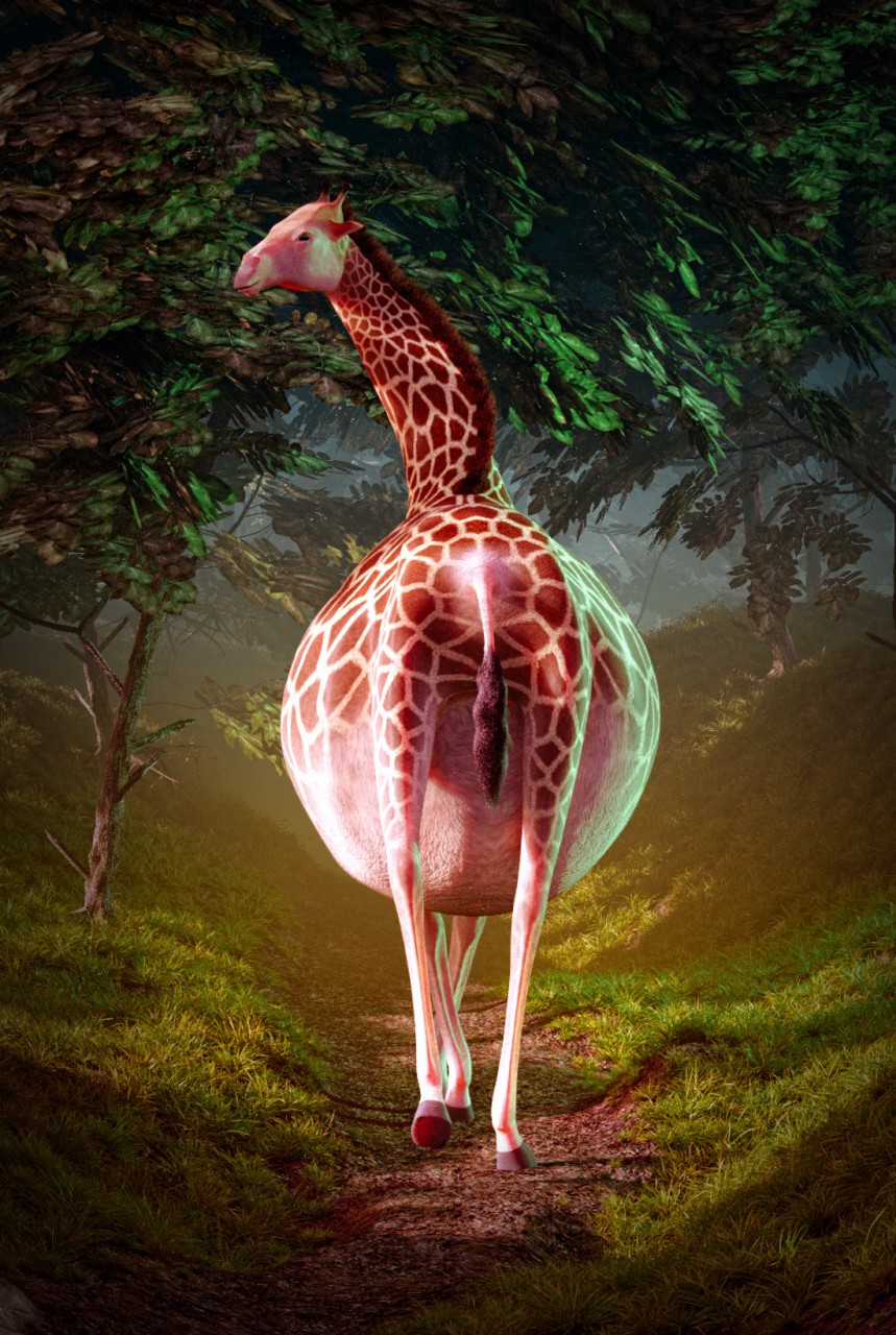 2016 3d_(artwork) anthro belly big_belly blender digital_media_(artwork) feline feral giraffe lion mammal queen royalty savana sequence size_difference vore walking wood zefirotreddi