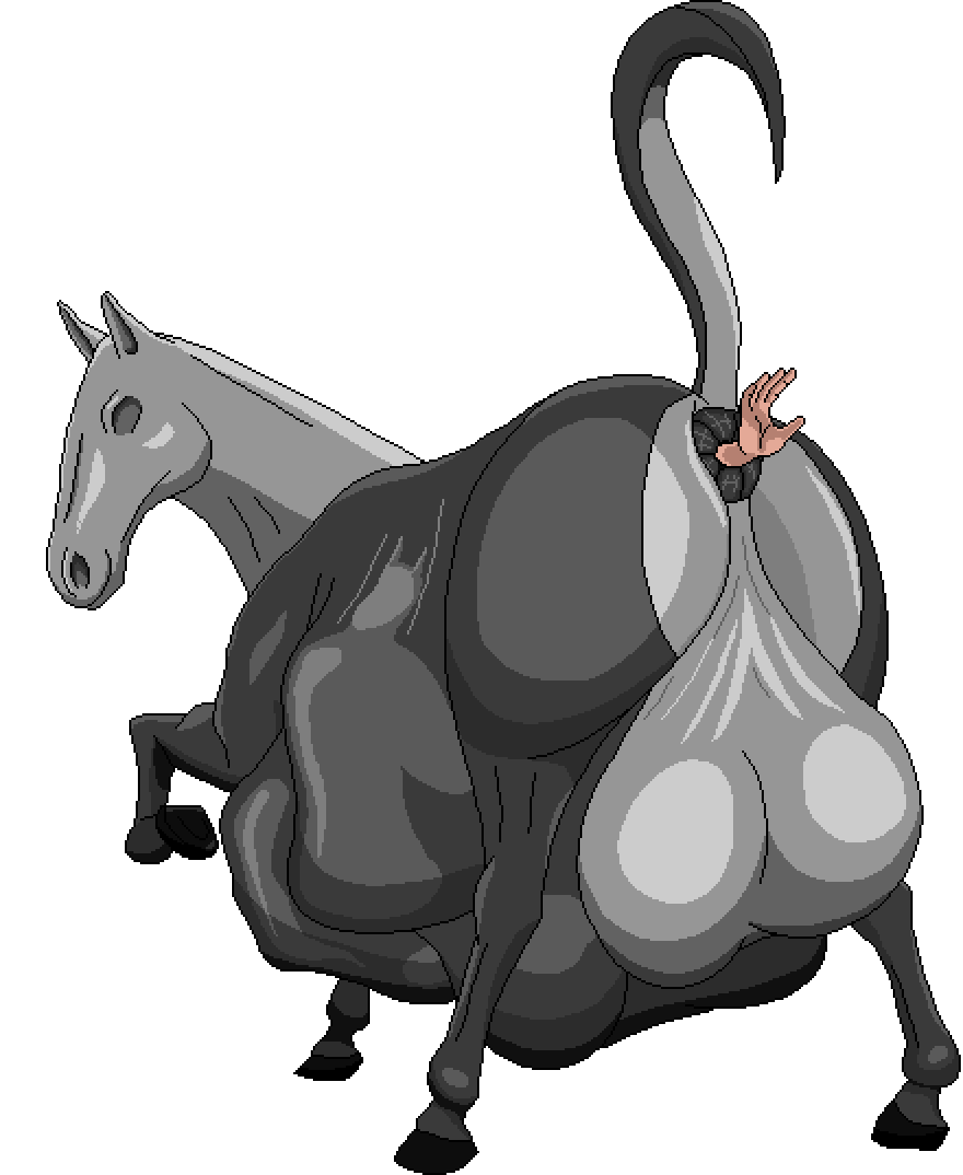alovion_(artist) anal_vore animated anus equine hooves horse male mammal oral_vore post_vore slim standing vore
