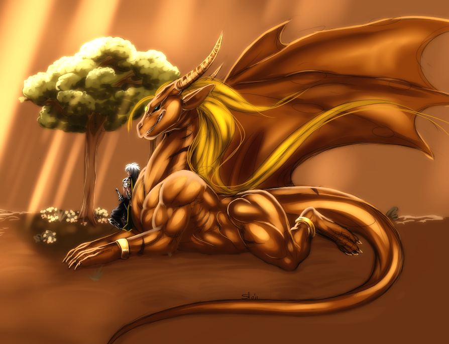 adrian andrus dragon duo feral human male mammal scalie starsoul western_dragon