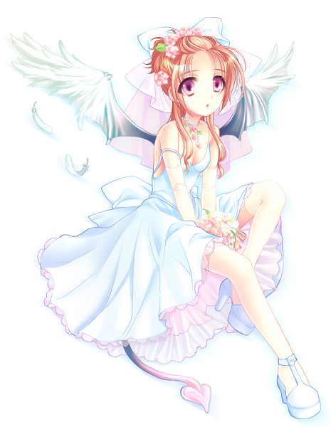 artist_request copyright_request dress skirt solo tail thighhighs wings