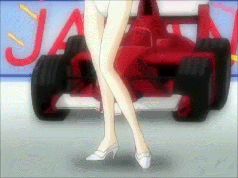 00s 1girl animated animated_gif blonde_hair digimon digimon_frontier female happy long_hair one-piece_swimsuit orimoto_izumi race_queen smile swimsuit