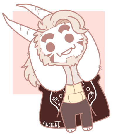 ancientbot asriel_dreemurr beard boss_monster caprine chibi facial_hair fangs fur goat horn long_ears mammal simple_background undertale video_games white_fur