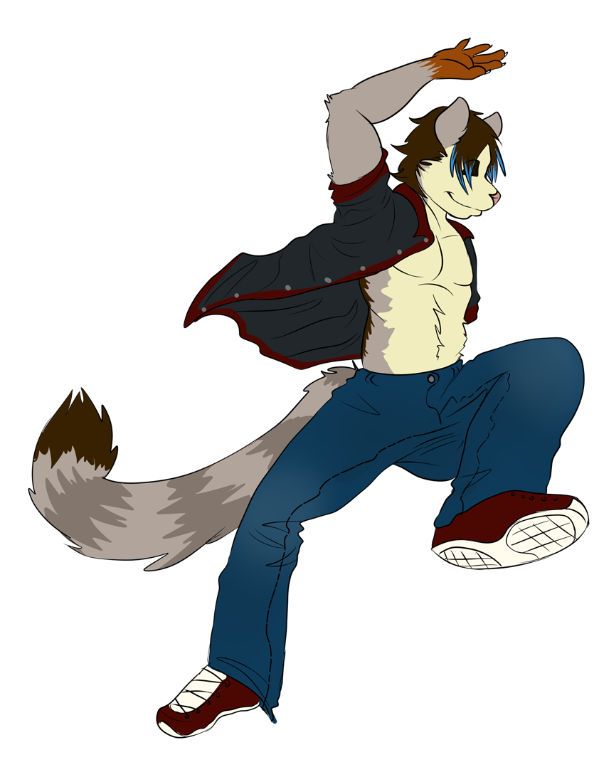 alpha_channel anthro clothed clothing fur hair male mammal marsupial mynerva opossum simple_background smile solo transparent_background