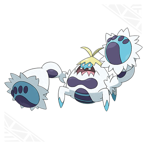 arthropod blonde_hair crab crabominable crustacean four_legs fur hair marine nintendo official_art open_mouth pincers pok&eacute;mon two_teeth video_games white_fur