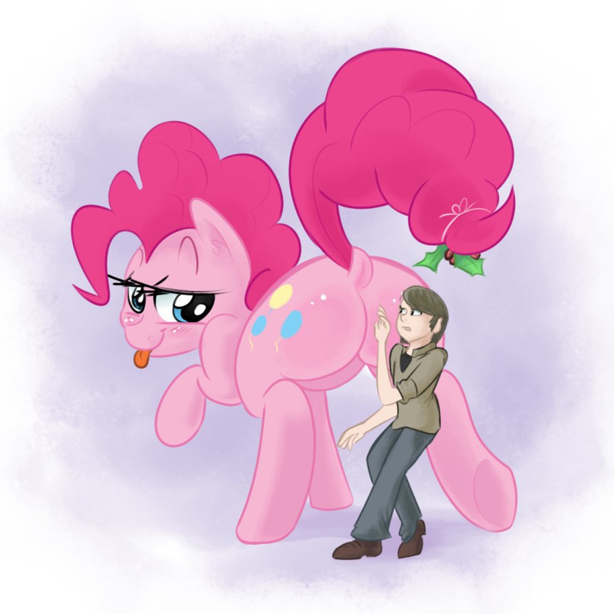 adequality bedroom_eyes big_butt blue_eyes blush butt christmas cutie_mark earth_pony equine female feral friendship_is_magic fur hair half-closed_eyes holidays horse human inviting khorme larger_female looking_back male male/female mammal mistletoe my_little_pony pink_fur pink_hair pinkie_pie_(mlp) plant pony presenting presenting_hindquarters raised_tail seductive simple_background size_difference smaller_male smile tongue tongue_out