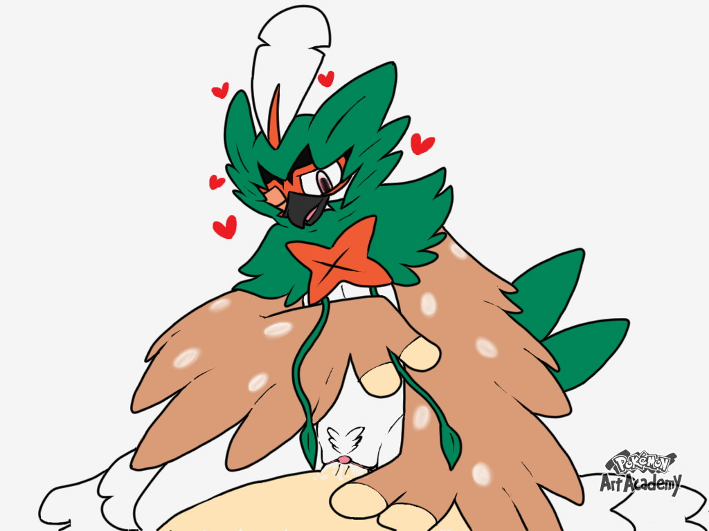 &lt;3 anthro avian bird brown_feathers decidueye feathers female flat_chested flora_fauna hood looking_at_viewer male markings nintendo orange_markings owl penis plant pok&eacute;mon pussy sex silvera smile thekatdragon49 video_games wings