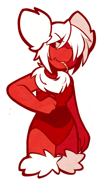 alpha_channel anthro clothed clothing female hair ottahz simple_background solo tongue tongue_out transparent_background unknown_species white_hair wide_hip