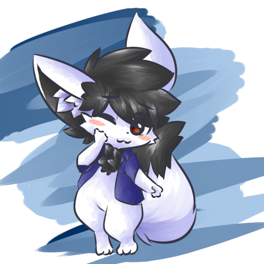 2016 blush canine chest_fur chest_tuft clothed clothing cute digital_media_(artwork) earth_fox earthb-kun fennec feral fox fur hair male mammal simple_background solo tuft white_fur