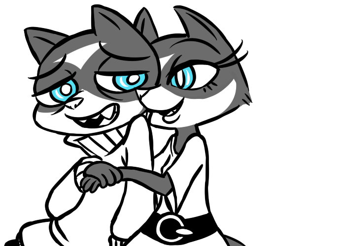 2016 anthro brother brother_and_sister caitlin_vison clothed clothing disney duo fan_character female hand_holding inkyfrog male mammal mustelid open_mouth percy_vison polecat restricted_palette sibling simple_background sister smile teal_eyes twins white_background zootopia