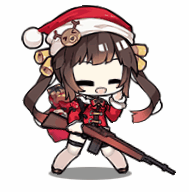 animated animated_gif battle_rifle chibi full_body girls_frontline gun lowres m14 m14_(girls_frontline) official_art rifle saru simple_background solo twintails weapon white_background