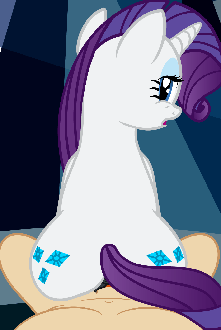 2016 age3rcm animated anus badumsquish butt cutie_mark duo equine eyelashes eyeshadow female friendship_is_magic hair half-closed_eyes hi_res horn human interspecies long_hair looking_back makeup male male/female mammal my_little_pony nude open_mouth penetration penis purple_hair pussy rarity_(mlp) sex unicorn vaginal vaginal_penetration