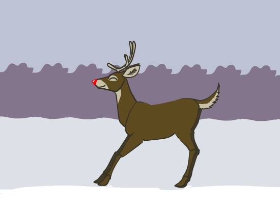 2016 animated antlers brown_fur cervine christmas el-yeguero eyes_closed feral fur holidays horn male mammal outside reindeer rudolph snow solo winter