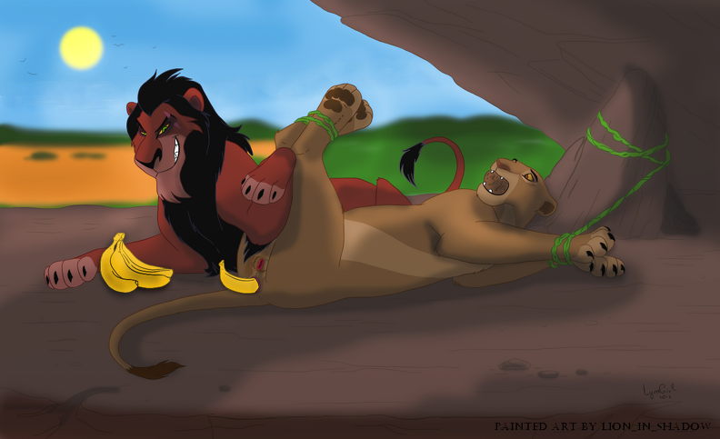 anal anal_penetration angry bdsm bondage bound disney female forced male male/female painful penetration pussy rape sarabi scar_(the_lion_king) smile smirk the_lion_king toy