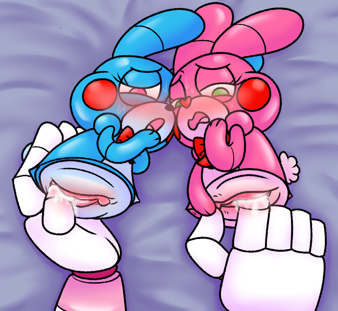 ahegao animatronic bear blush bonnet_(fnafsl) fingering five_nights_at_freddy's funtime_freddy_(fnafsl) group group_sex lagomorph looking_pleasured machine mammal penetrable_sex_toy puppet puppet_bonnie_(fnafsl) pussy pussy_juice rabbit robot sex sex_toy sister_location size_difference snaxattacks sweat threesome video_games