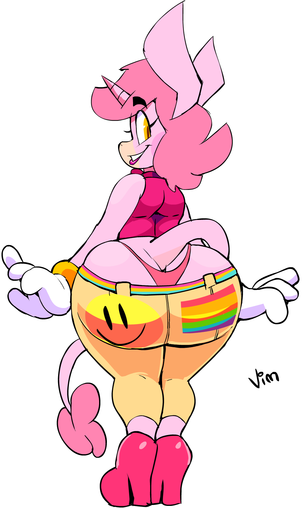 alpha_channel ambiguous_gender boon_(vimhomeless) butt clothing equine girly horn mammal solo thong unicorn vimhomeless